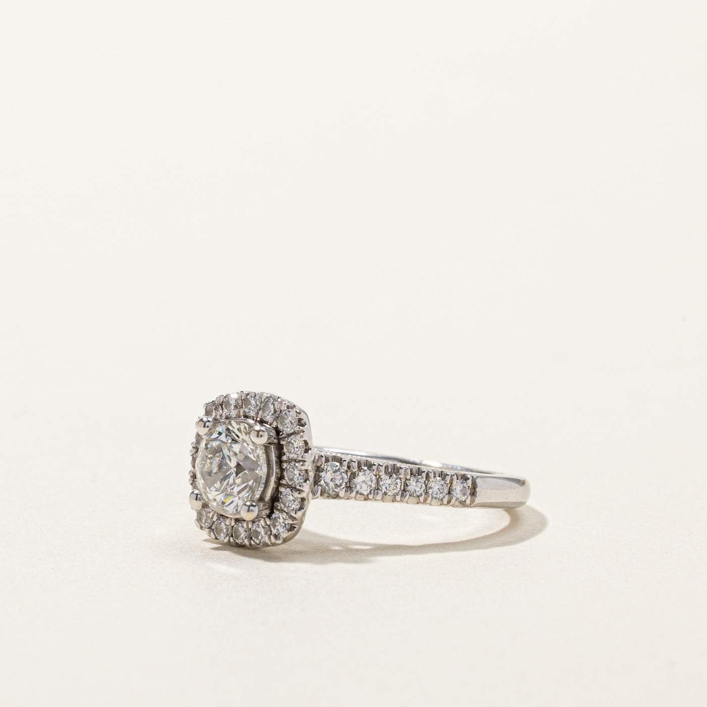 Halo Diamond Engagement Ring | 1.37ctw I1/I2 H | SZ 6 |