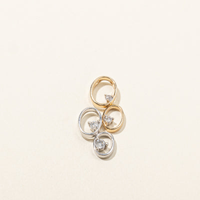 Two Tone Gold Diamond Circles Pendant | 0.30ctw |