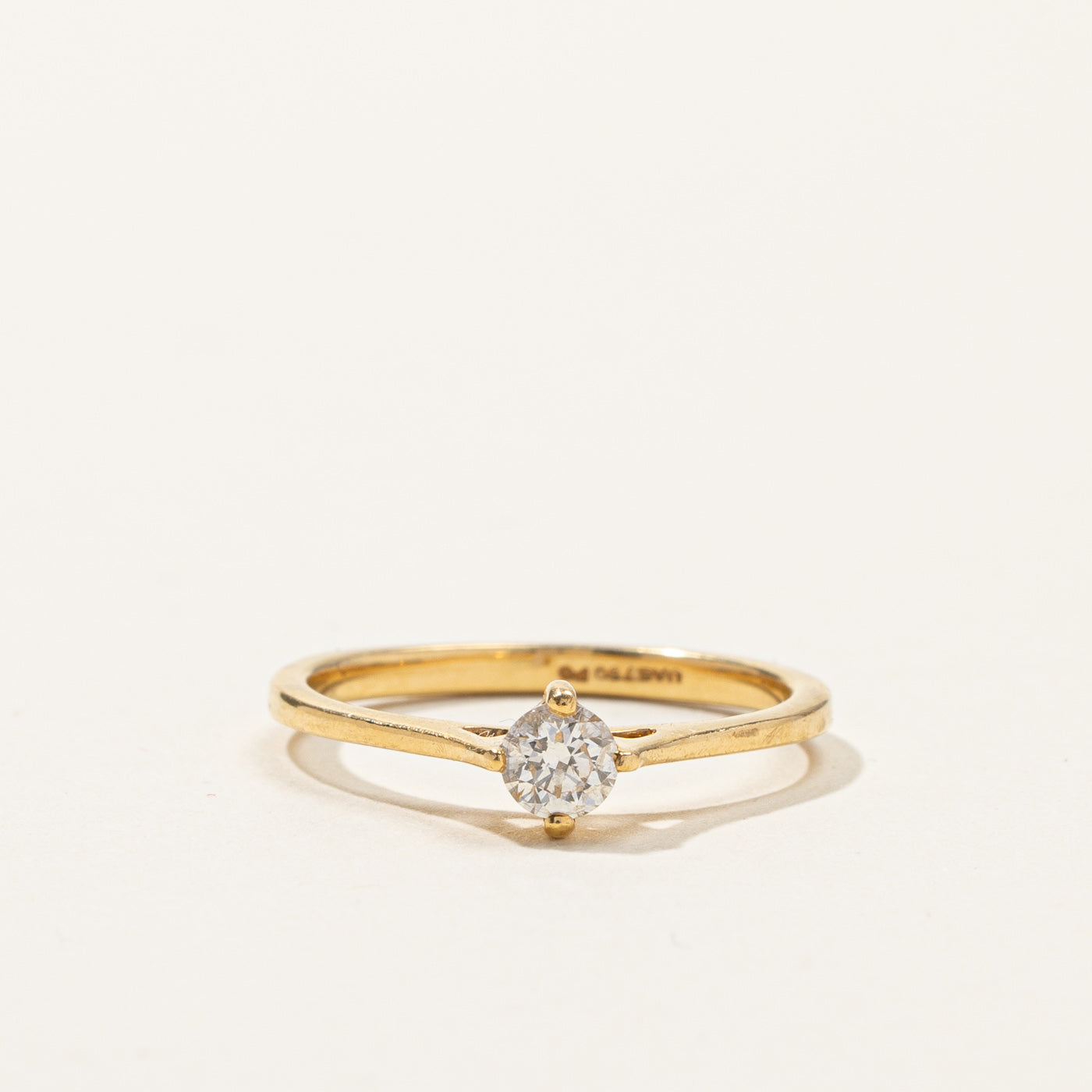 Bague solitaire en diamant | 0,24 ct | Taille 6,75 | 