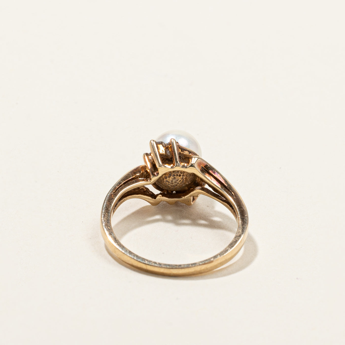 Bypass Pearl & Diamond Ring | 0.06ctw | SZ 4 |