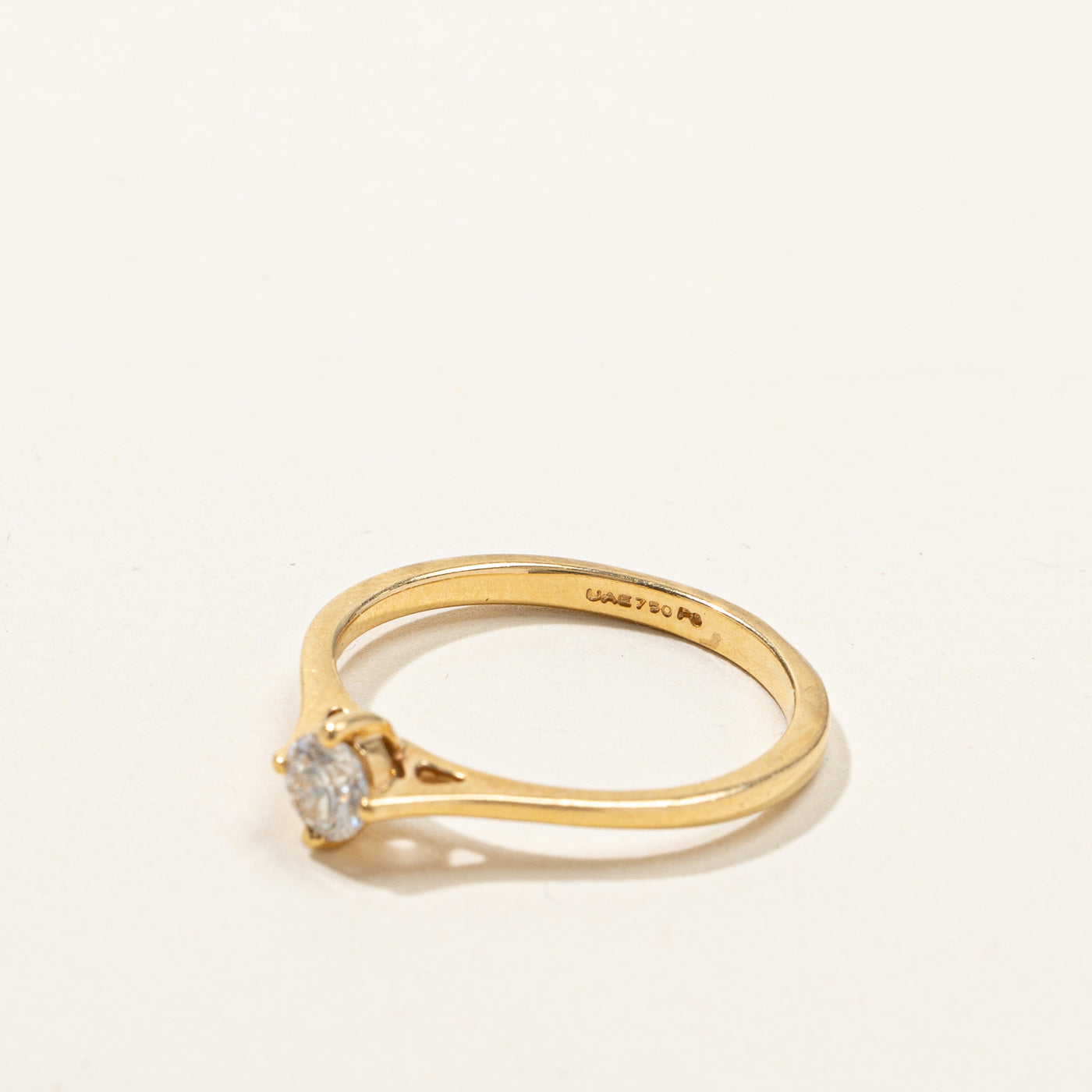 Bague solitaire en diamant | 0,24 ct | Taille 6,75 | 