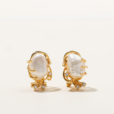 Pearl & Diamond Earrings | 0.14ctw |