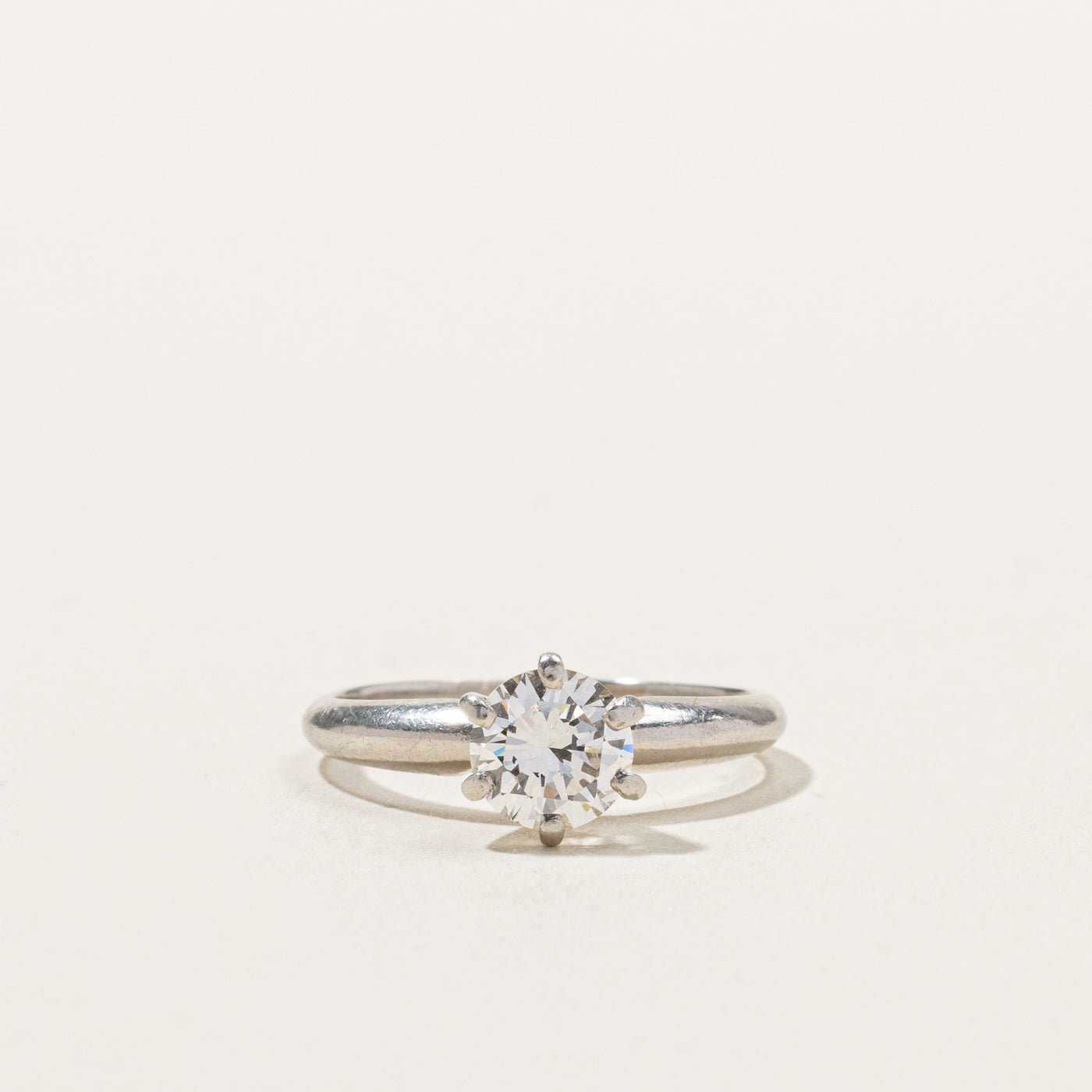 Solitaire Six Prong Diamond Engagement Ring | 1.00ct VS1/VS2 F | SZ 6.5 |