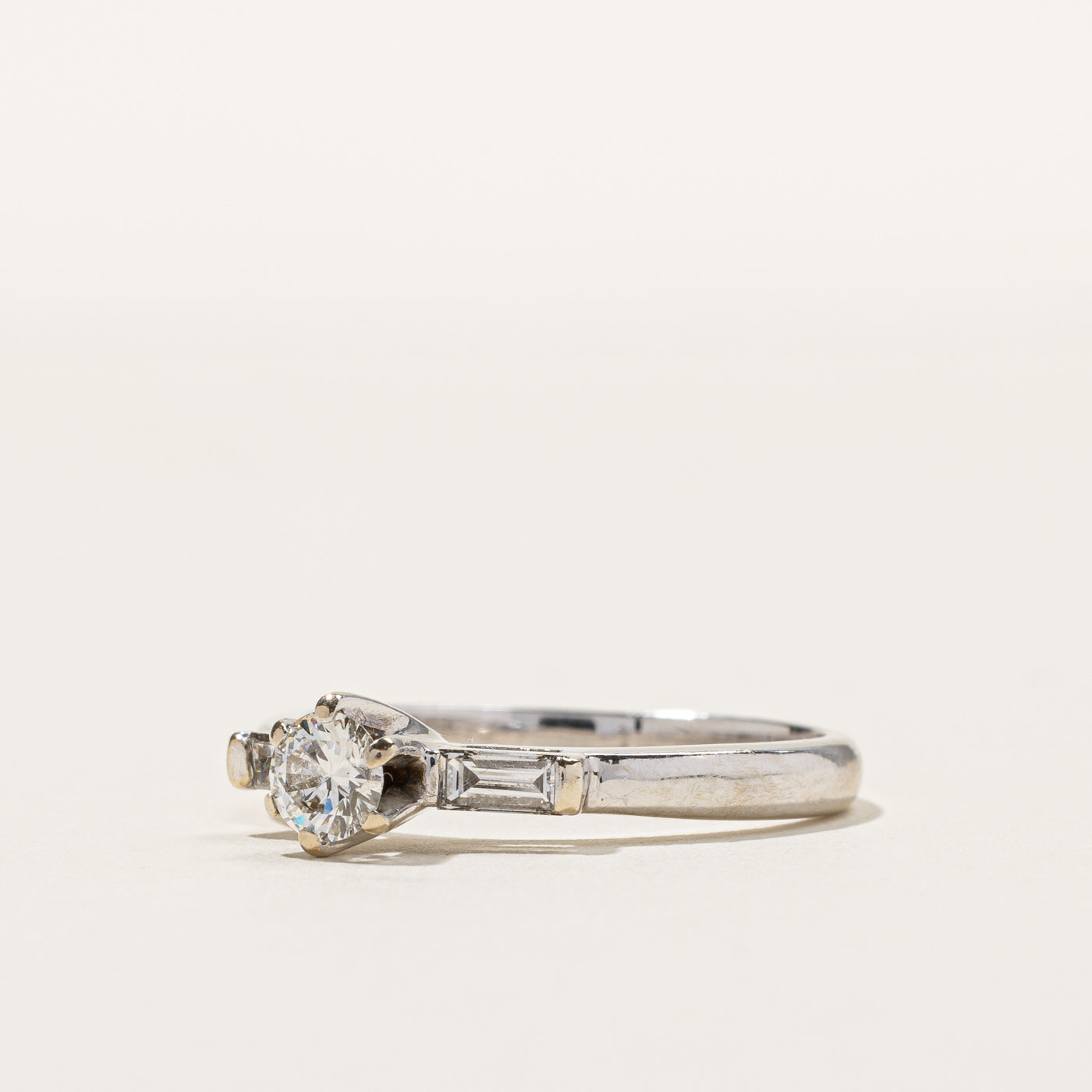 High Prong Set Diamond Ring 