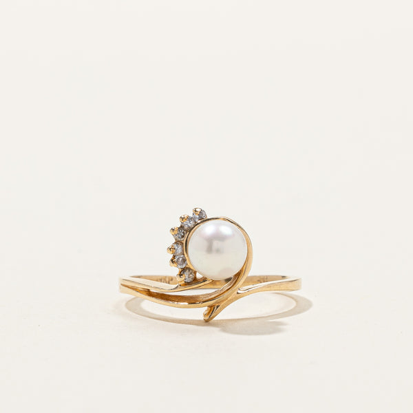 Pearl & Diamond Cocktail Ring | 0.05ctw | SZ 5.75 |