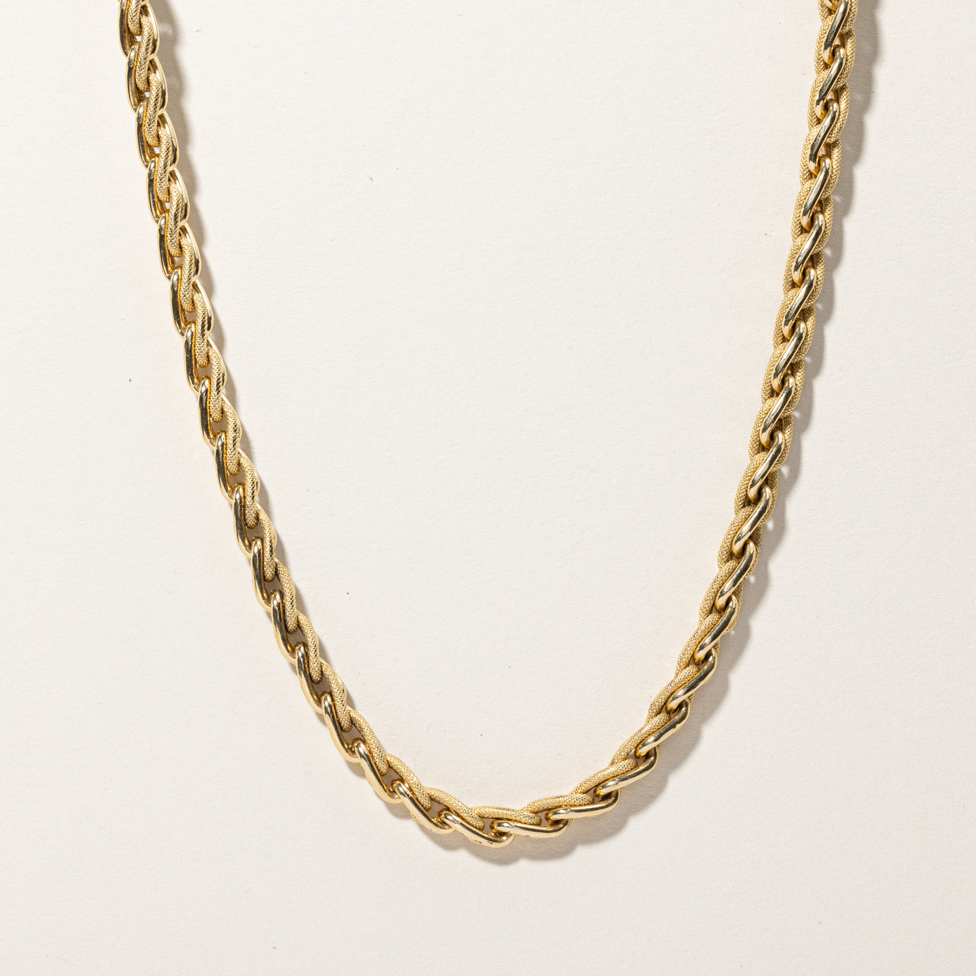 Italian 'Birks' Braided Yellow Gold Necklace | 18"|