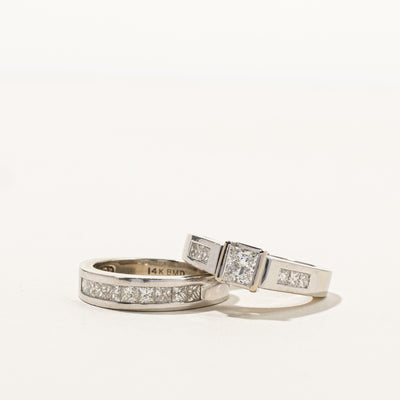 Princess Diamond Euro Shank Engagement Ring Set | 1.63ctw | SZ 6.25 |
