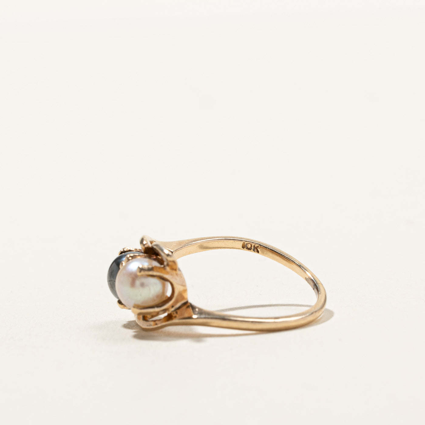 Bague en perle et hématite avec contournement | Taille 5,5 | 