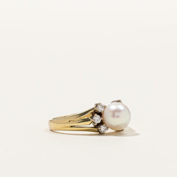 Pearl & Diamond Ring | 0.20ctw | SZ 6.75 |