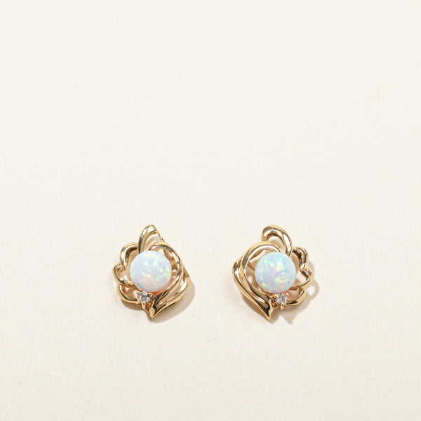 Synthetic Opal Stud Earrings | 2.40ctw |