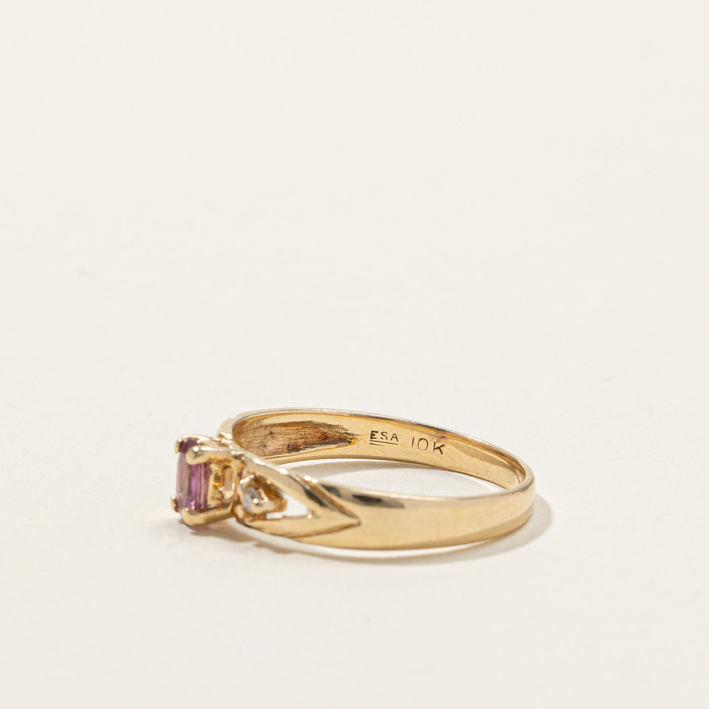 Three Stone Ruby & Diamond Ring | 0.16ct | 0.02ctw | SZ 5.5 |
