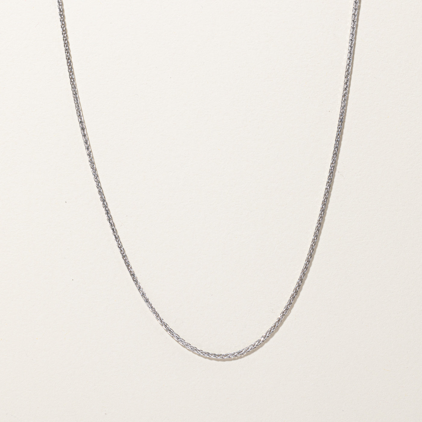 White Gold Wheat Chain | 18