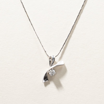 Diamond White Gold Pendant Necklace | 0.23ct | 16