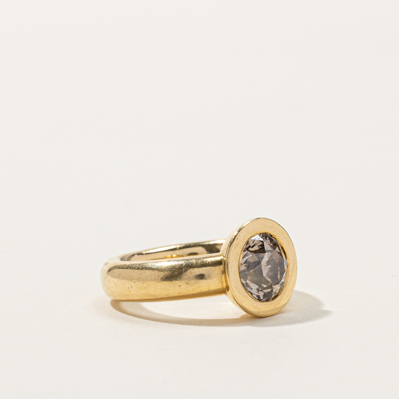 Bezel Set Fancy Brown Diamond Ring | 1.85ct | SZ 5 |
