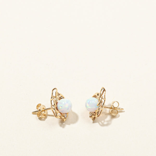 Synthetic Opal Stud Earrings | 2.40ctw |