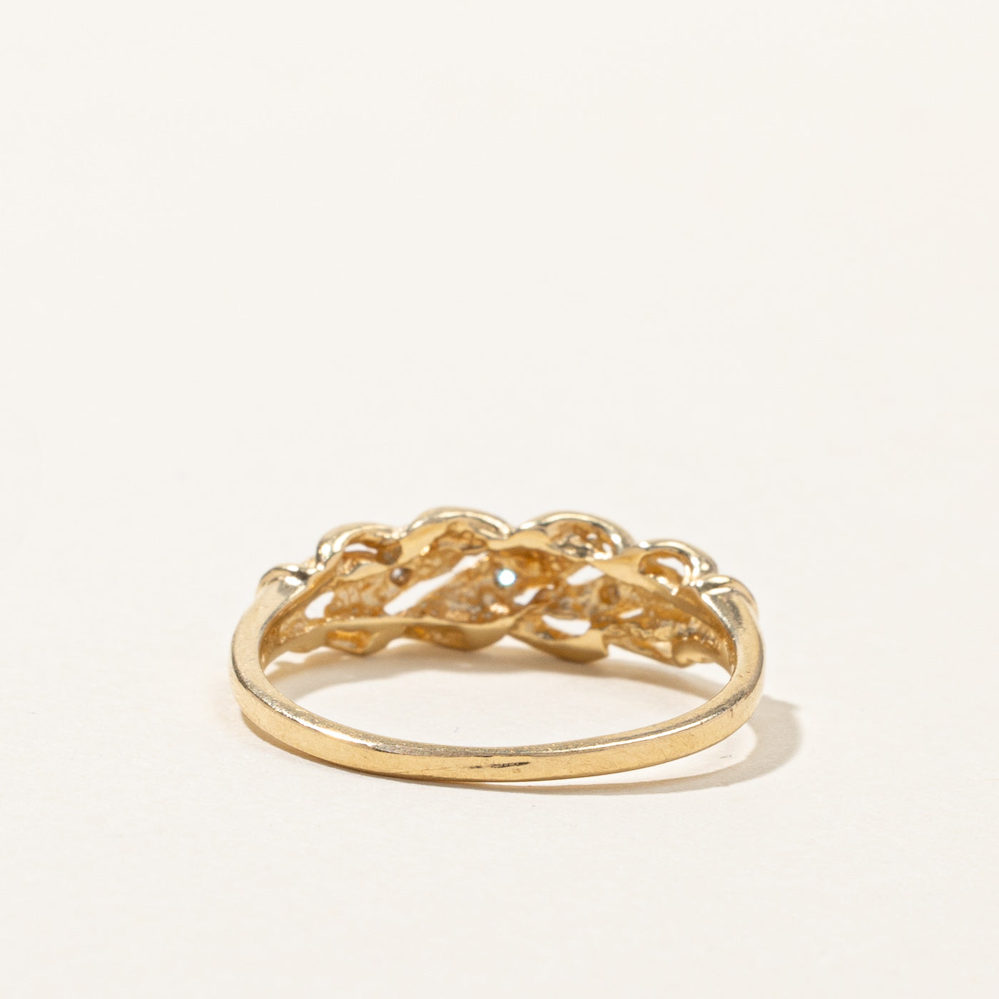 Bague tressée en diamants | 0,02 ct | Taille 6,5 | 