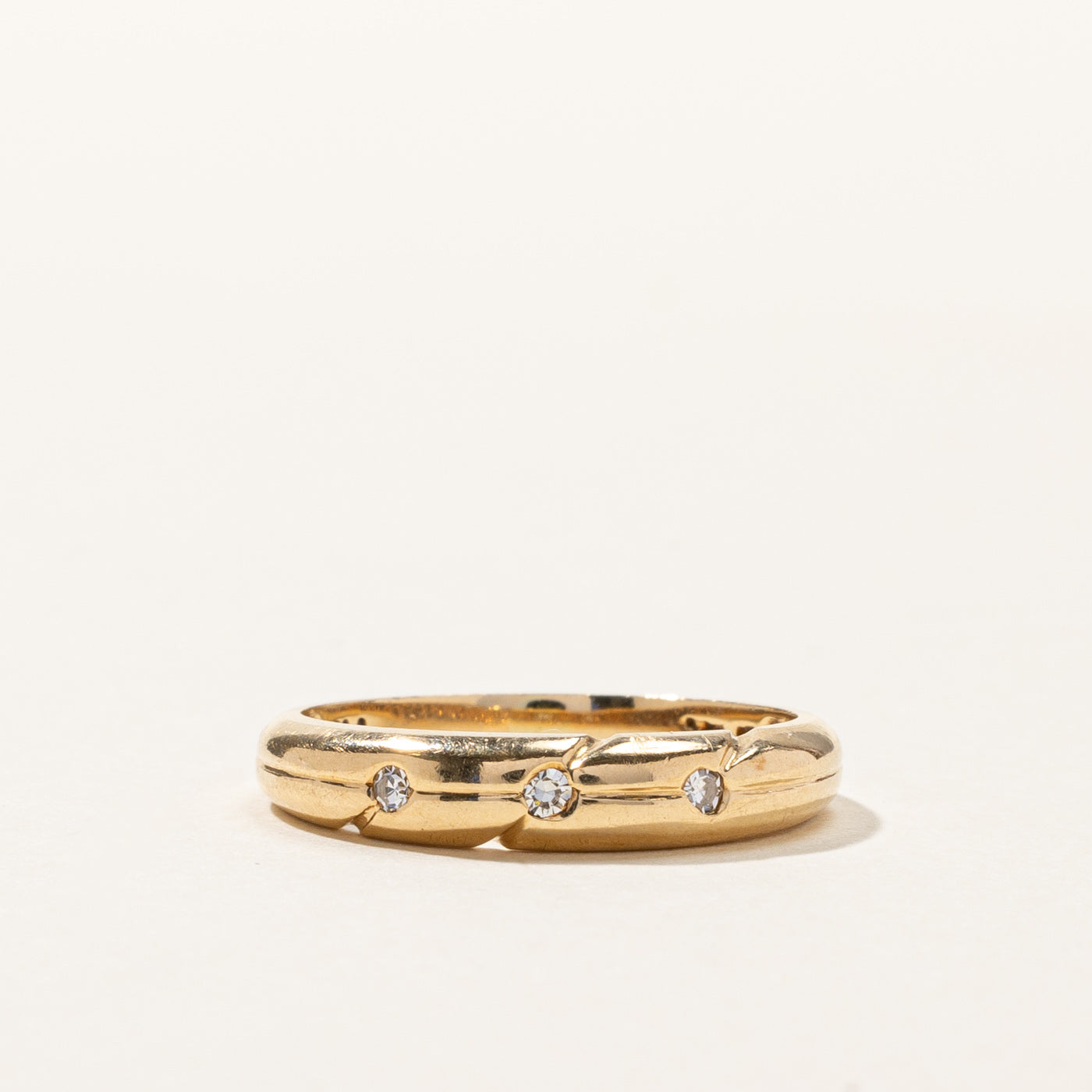 Three Stone Diamond Band | 0.03ctw | SZ 4 |