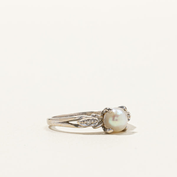 Pearl & Diamond Ring | 0.02ctw | SZ 6 |