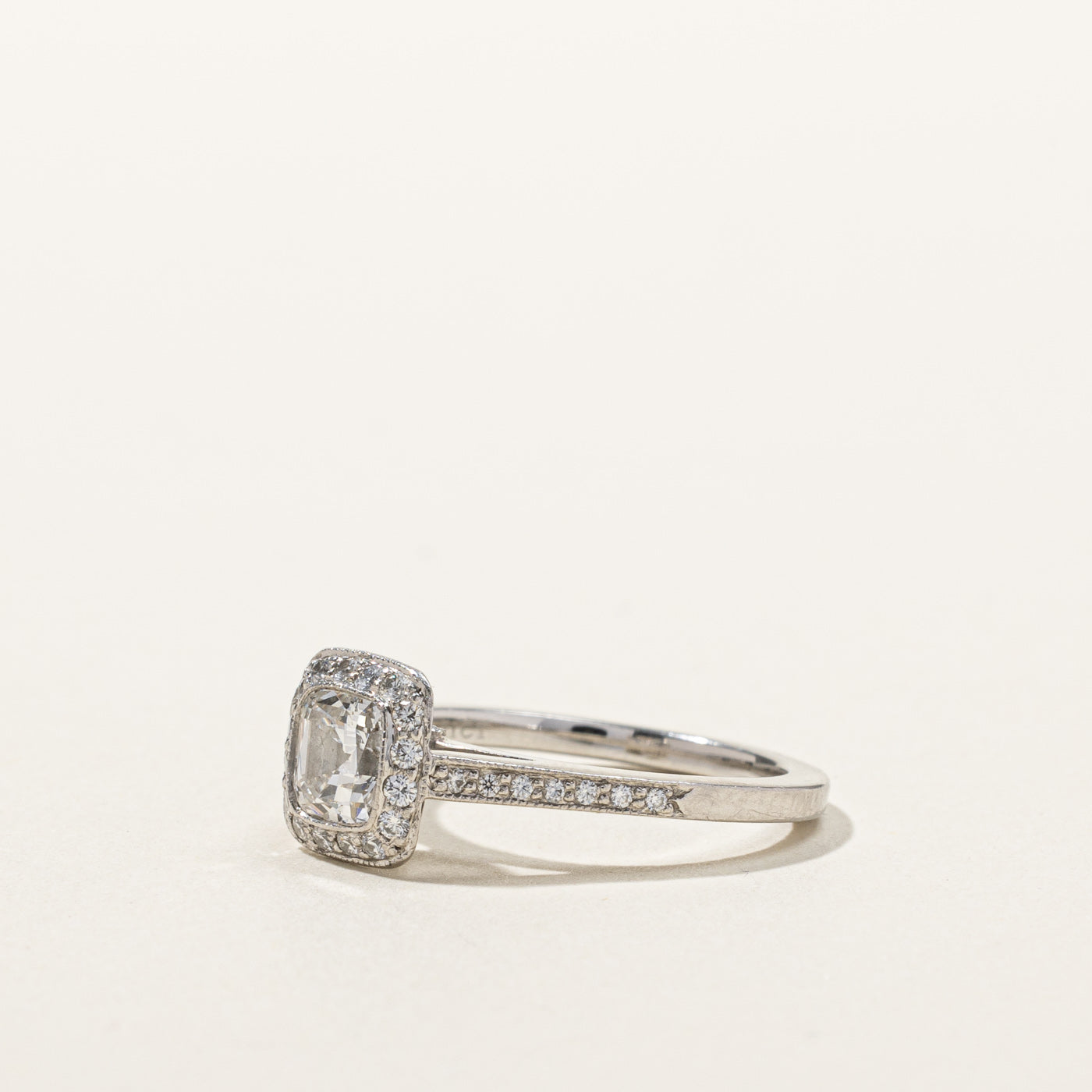 'Tiffany & Co.' Diamond Halo Engagement Ring | 0.95ctw VVS2 F | SZ 5 |