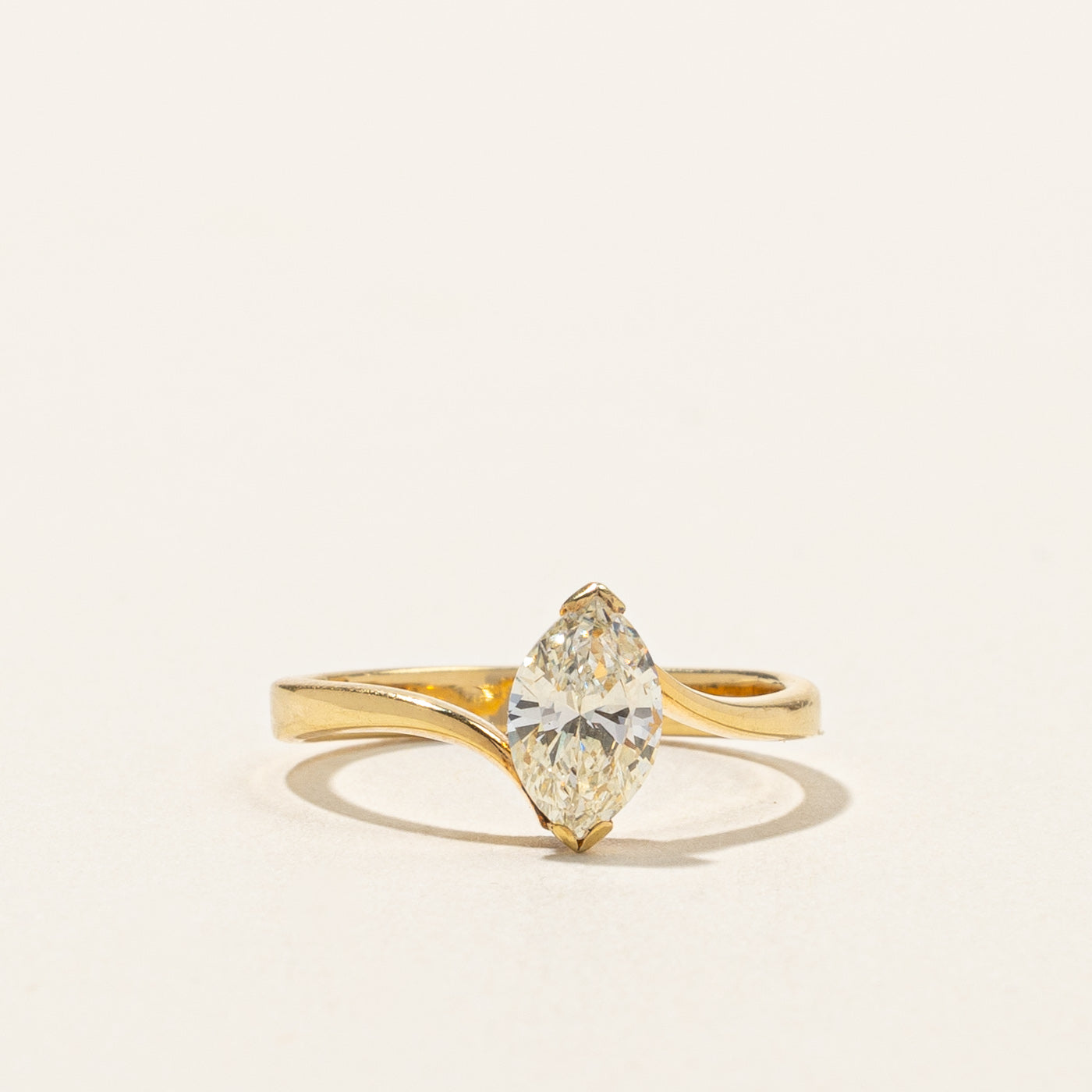 Bague solitaire en diamant marquise | 0,70 ct VS1/VS2 M/N | Taille 5,75 | 