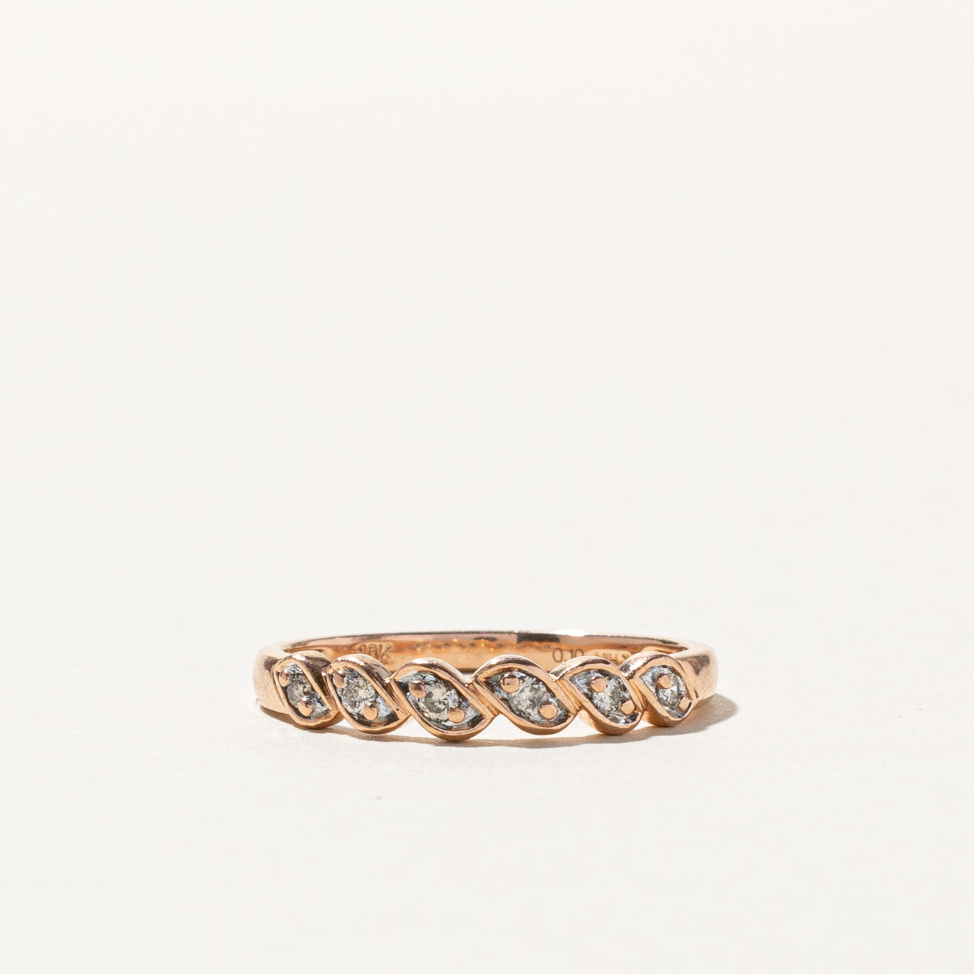 Diamond Braided Rose Gold Ring | 0.10ctw | SZ 7.25 |