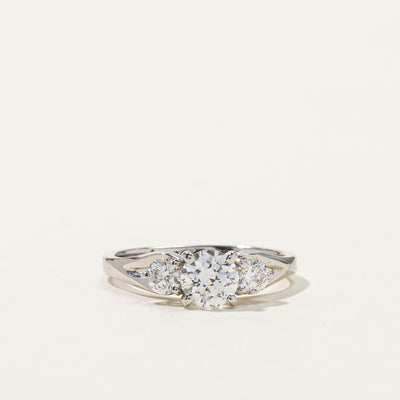 Three Stone Diamond Ring | 0.70ct VS2 E | 0.32ctw | SZ 6.5 |