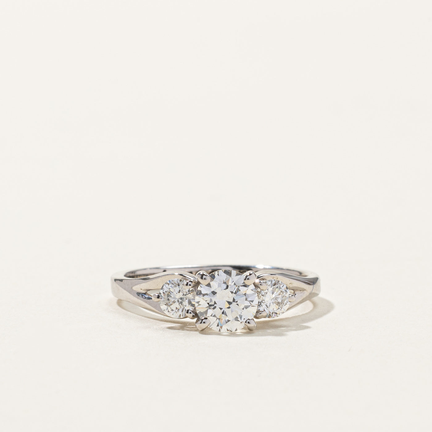 Three Stone Diamond Ring | 0.70ct VS2 E | 0.32ctw | SZ 6.5 |