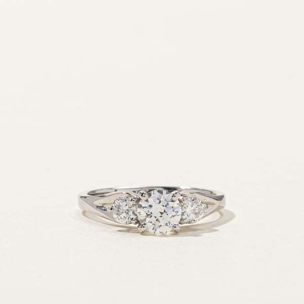 Three Stone Diamond Ring | 0.70ct VS2 E | 0.32ctw | SZ 6.5 |