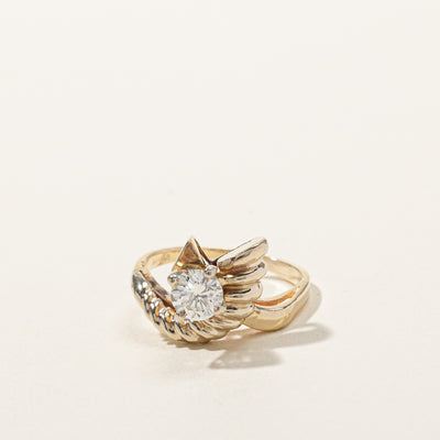 High Set Solitaire Abstract Diamond Ring | 0.53ct SI1 G/H | SZ 5.5 |