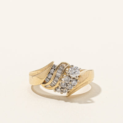 Diamond Cluster Bypass Ring | 0.42ctw | SZ 5.5 |