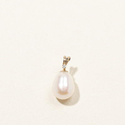 Pearl & Diamond Drop Pendant | 0.01ct |