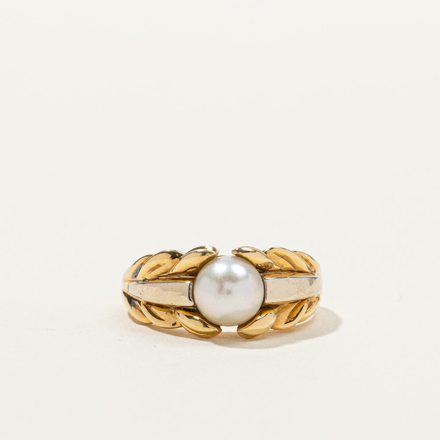 Pearl Textured Gold Ring | SZ 8.75 |