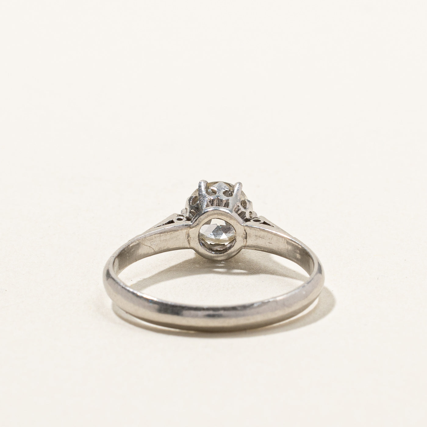 Antique Old European Cut Diamond Engagement Ring | 0.87ct SI2 L | SZ 6.5 |