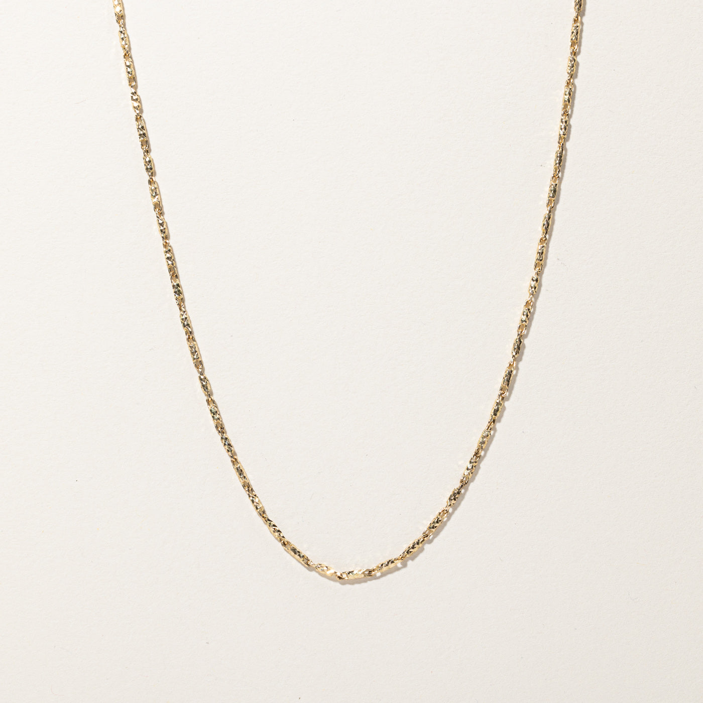 Yellow Gold Textured Gold Chain | 18