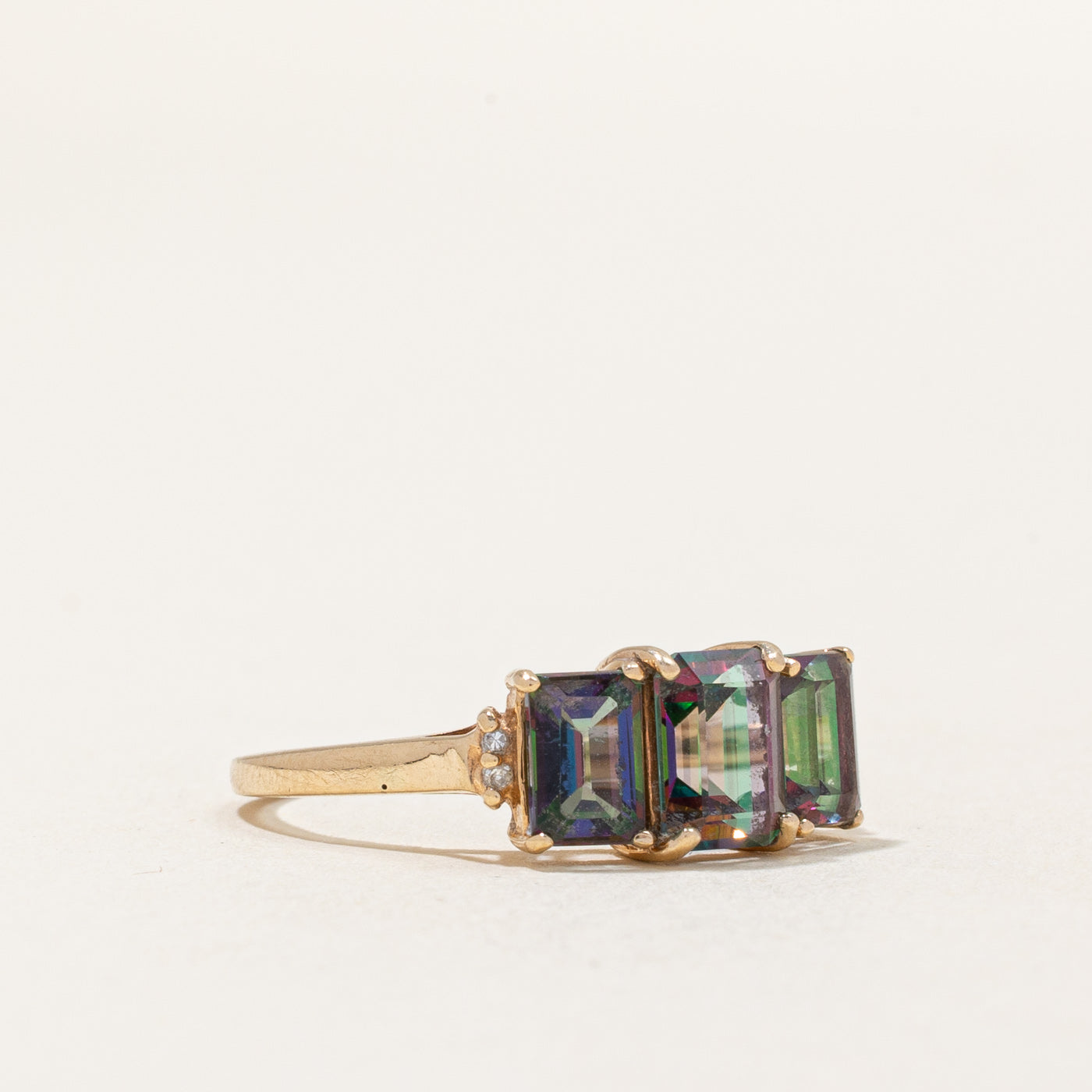 Mystic Topaz & Diamond Ring | 3.00ctw, 0.02ctw | SZ 6.75 |