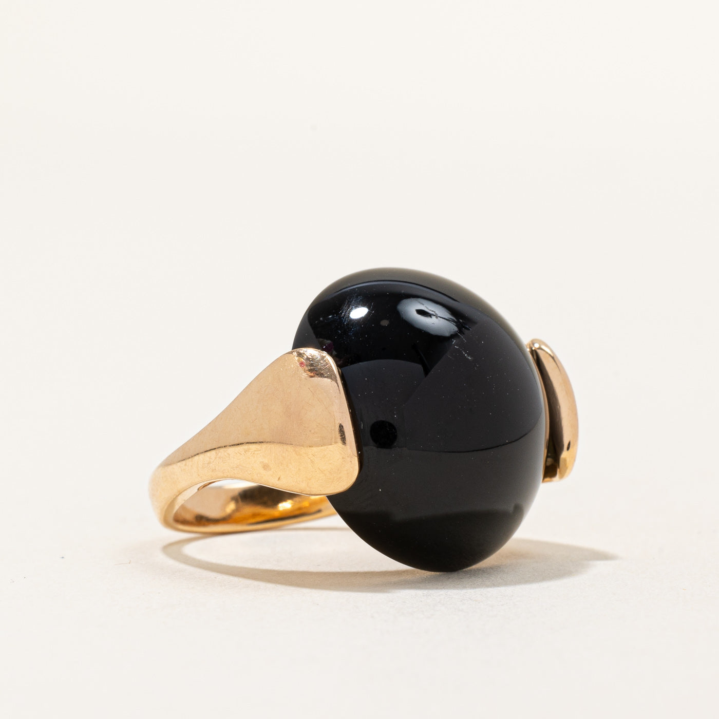 Bague cocktail en onyx noir | 23,00 ct | Taille 6,5 | 