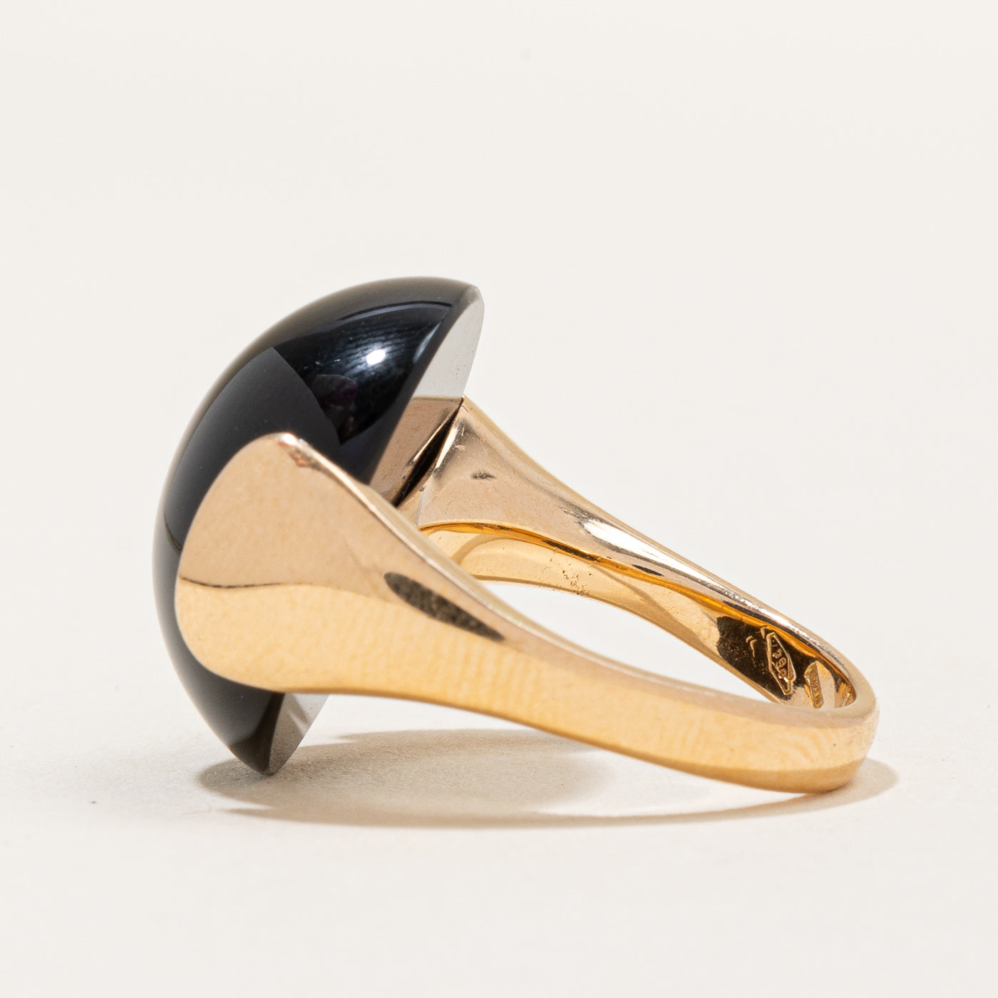 Bague cocktail en onyx noir | 23,00 ct | Taille 6,5 | 