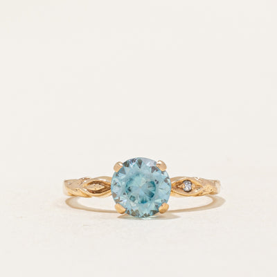 Blue Zircon & Diamond Ring | 1.85ct, 0.01ct | SZ 5.25 |