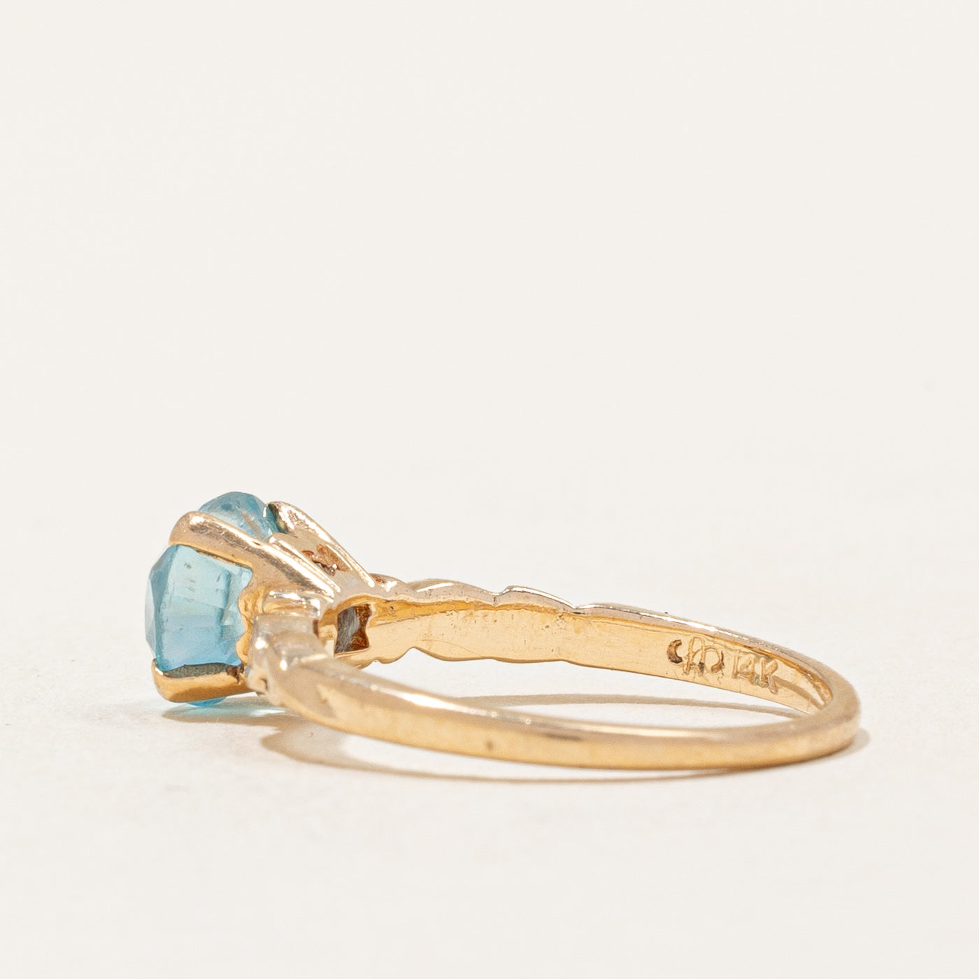 Blue Zircon & Diamond Ring | 1.85ct, 0.01ct | SZ 5.25 |