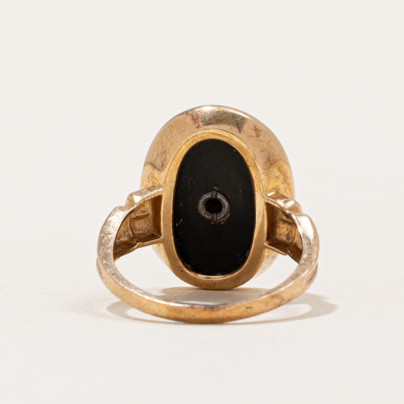 Bague en onyx noir et diamants | 4,00 ct, 0,01 ct | Taille 3,75 | 