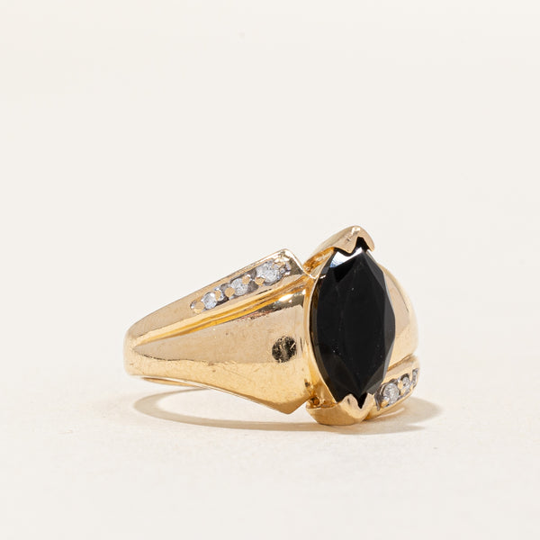 Black Onyx & Diamond Ring | 1.00ctw, 0.04ctw | SZ 5.75 |