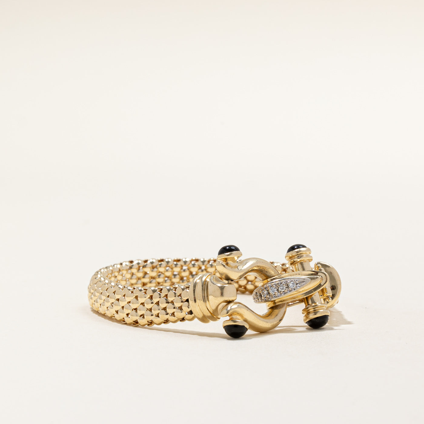 Bracelet en onyx noir et diamants | 1,60 ct, 0,10 ct | 7,5" |
