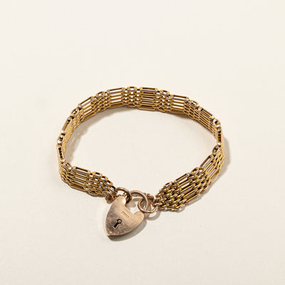 Heart Charm Gold Bracelet | 7.5