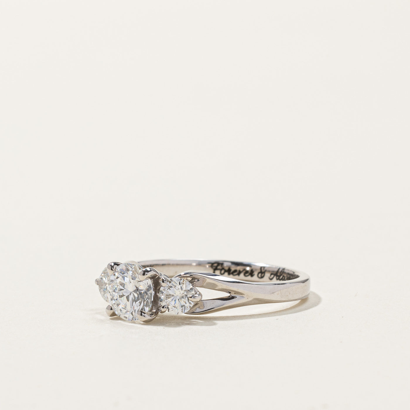 Three Stone Diamond Ring | 0.70ct VS2 E | 0.32ctw | SZ 6.5 |