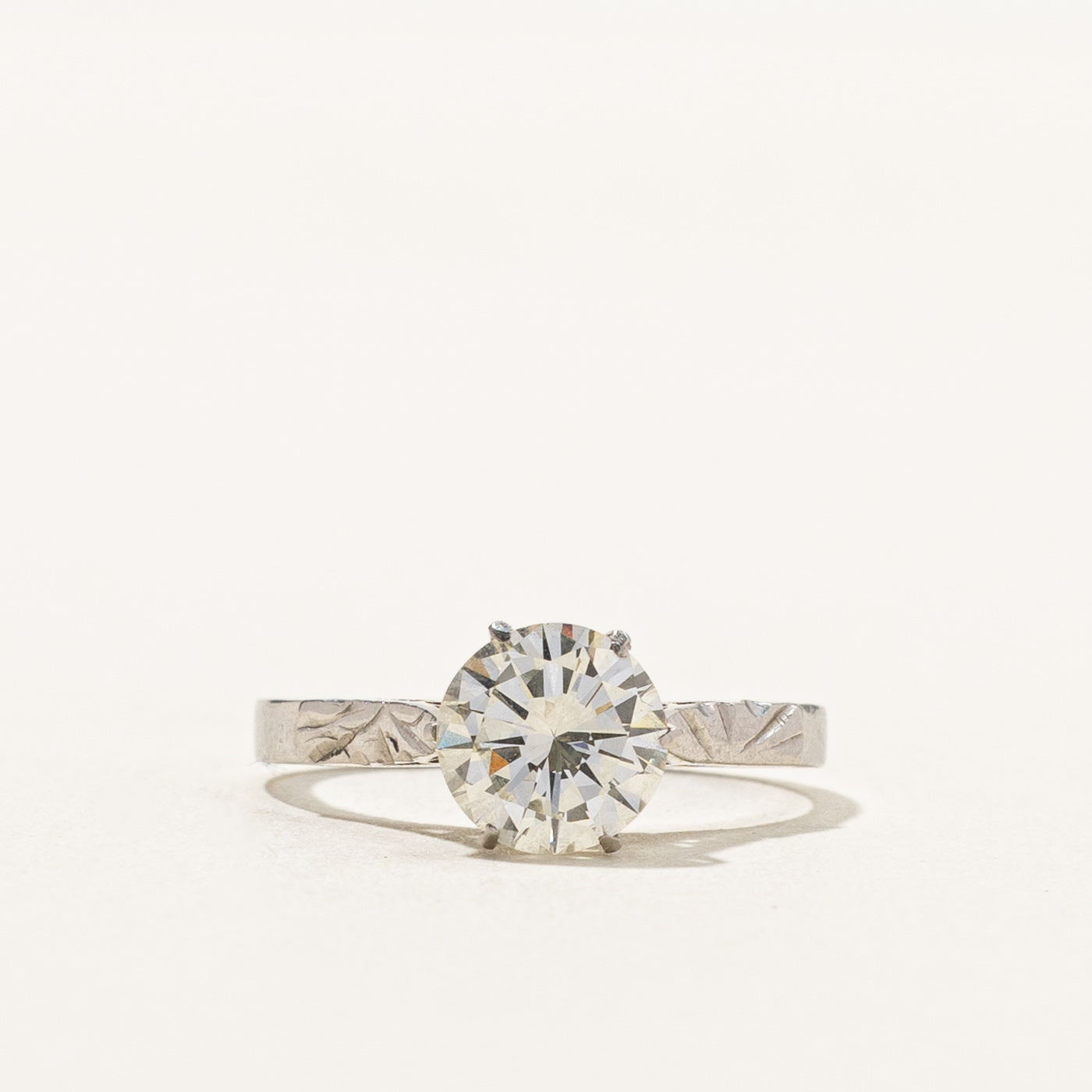 Bague de fiançailles ancienne en platine avec diamant taille européenne | 0,83 ct VS2 L/M | Taille 3 | 