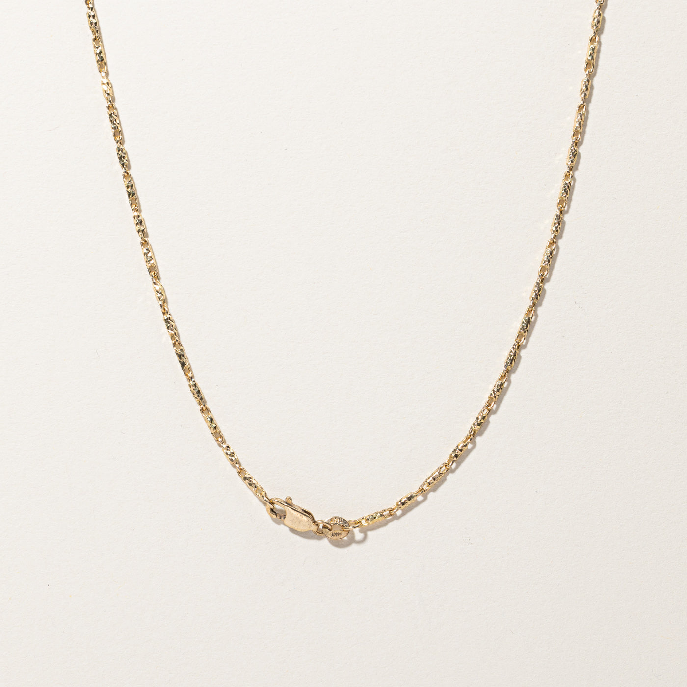 Yellow Gold Textured Gold Chain | 18