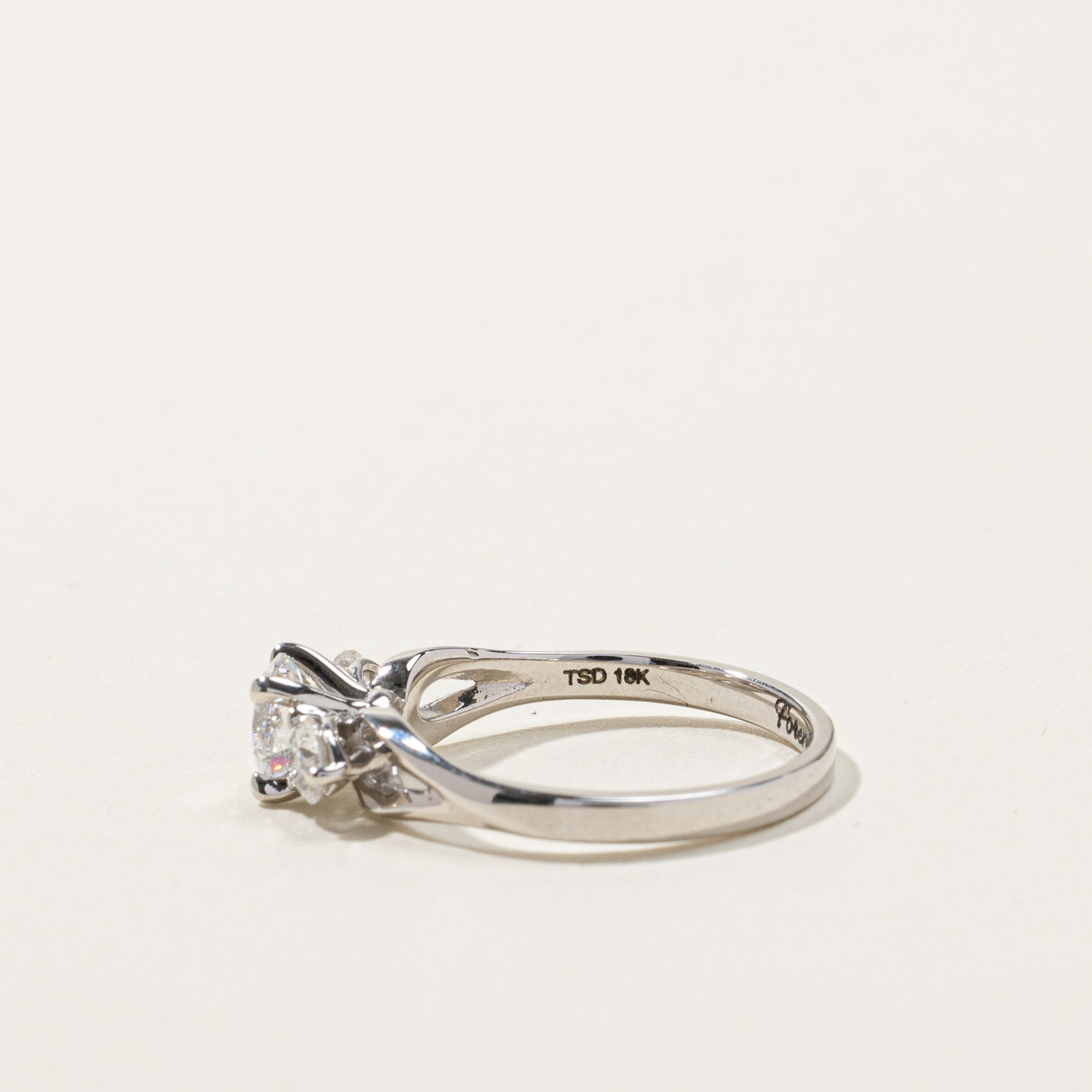 Three Stone Diamond Ring | 0.70ct VS2 E | 0.32ctw | SZ 6.5 |