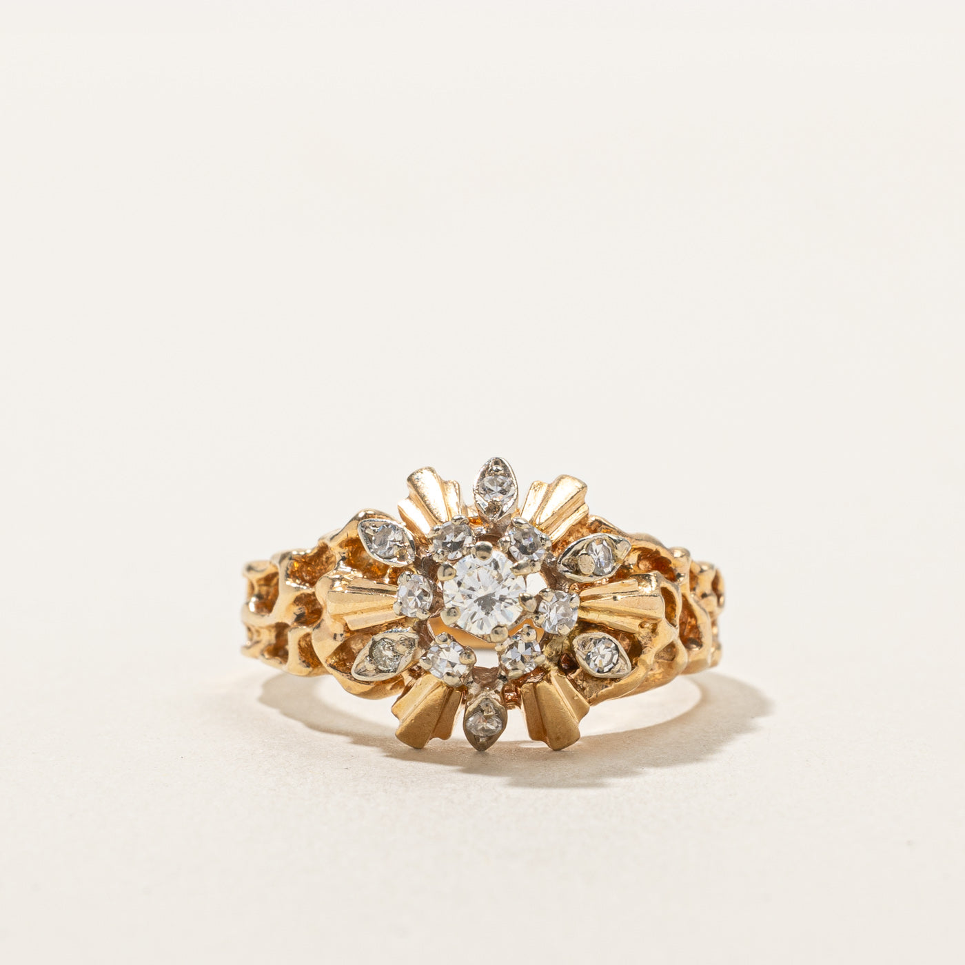 Diamond Cluster Cocktail Ring | 0.34ctw | SZ 7.25 |