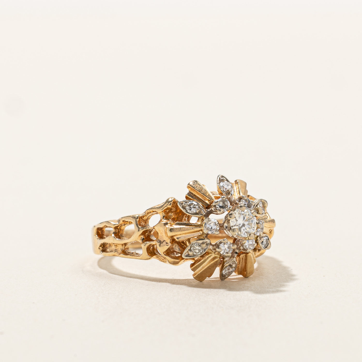 Diamond Cluster Cocktail Ring | 0.34ctw | SZ 7.25 |