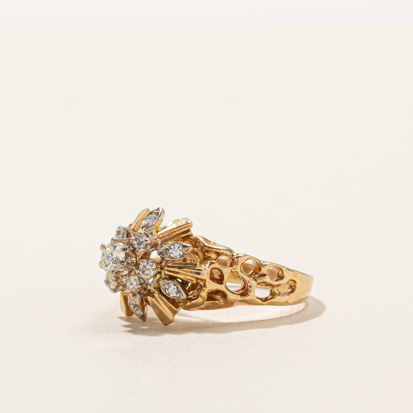 Diamond Cluster Cocktail Ring | 0.34ctw | SZ 7.25 |